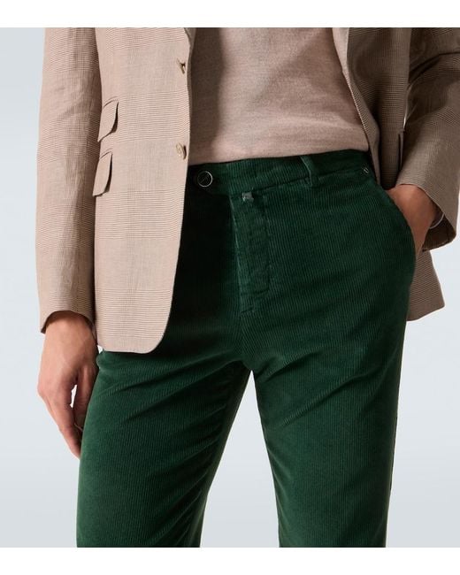 Kiton Schmale Hose Aus Cord in Green für Herren