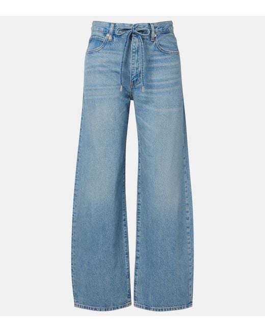 FRAME Blue Off Duty Wide-Leg Jeans