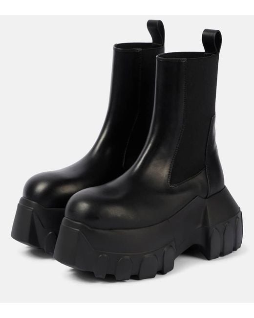 Rick Owens Black "Beatle Mega Tractor" Ankle Boots