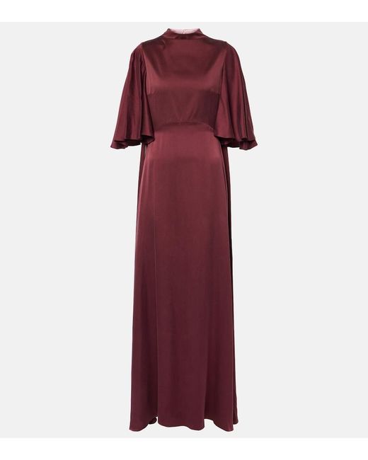 Roksanda Purple Kalydria Caped Silk Gown