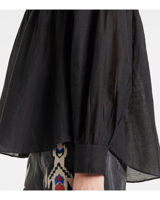 Isabel Marant Black Plalia Cotton-Blend Top