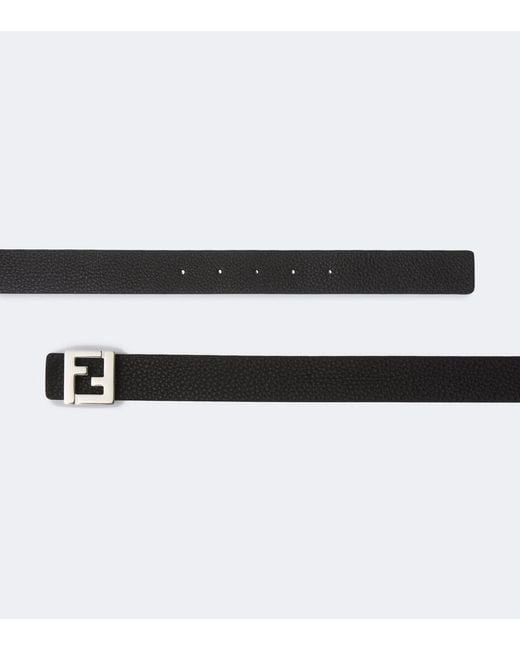 Fendi Brown Ff Reversible Leather Belt for men