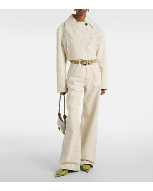 Jacquemus Natural Marino De Nimes Cotton Cropped Long Sleeve Jacket