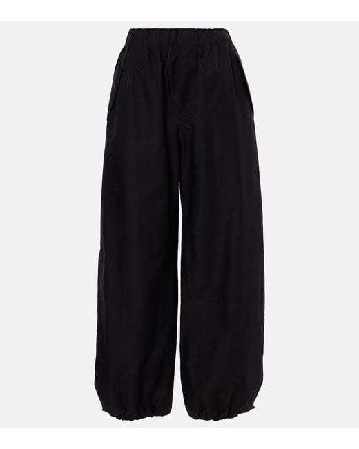 Wardrobe NYC Black High-Rise Cotton-Blend Wide-Leg Pants