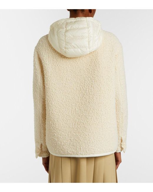 Moncler Natural Hylesine Wool And Cotton-Blend Down Jacket