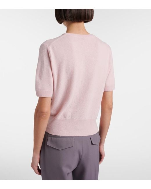Jil Sander Pink Cropped Wool And Cashmere Sweater