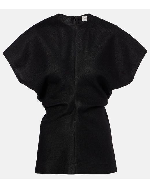 Totême Black Gathered Top