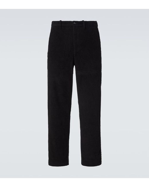 Bode Black Sequined Cotton Corduroy Straight Pants for men