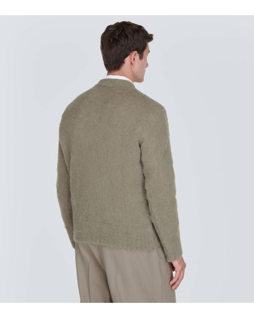 AMI Gray Alpaca And Wool-blend Sweater for men