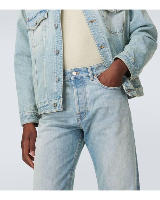 Valentino Blue Cropped Straight Jeans for men