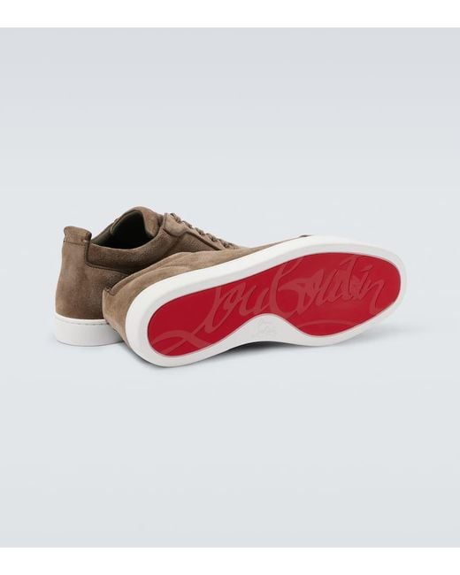 Christian Louboutin Sneakers Rantulow Aus Veloursleder in Brown für Herren