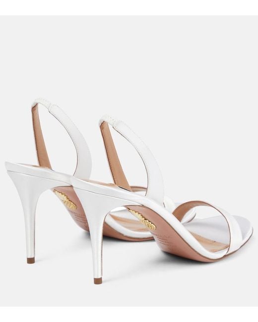 Aquazzura Multicolor So Nude 85 Satin Sandals
