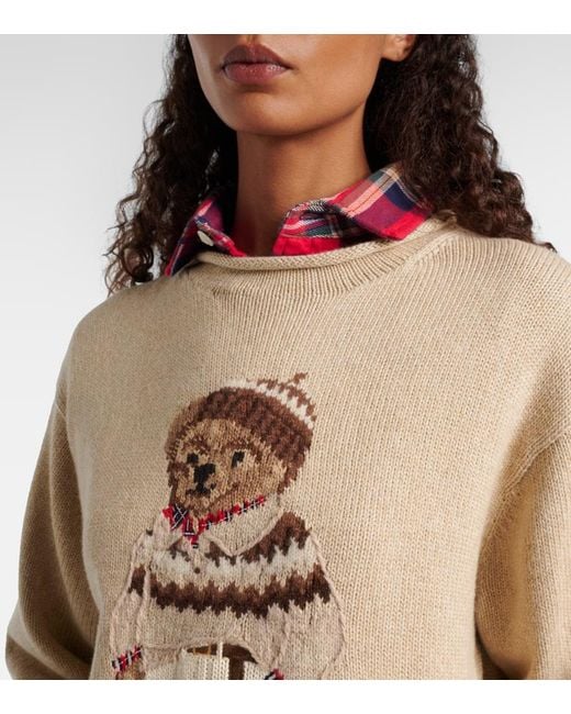 Polo Ralph Lauren Natural Polo Bear Cotton And Wool-Blend Sweater