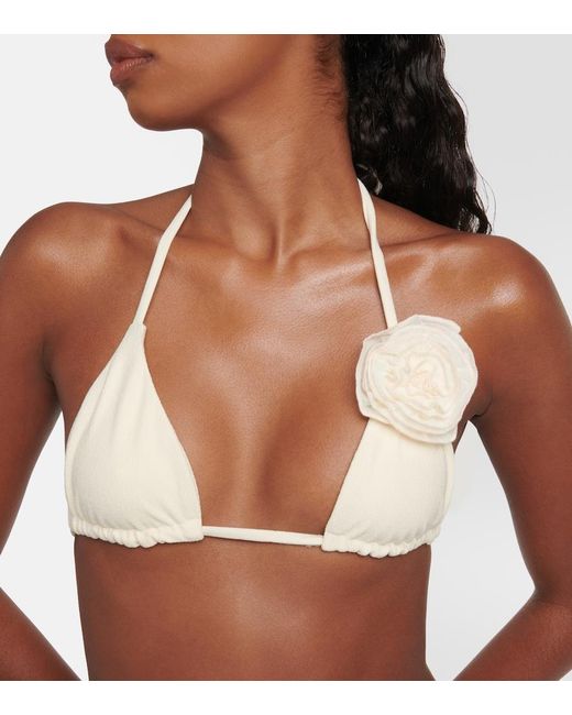 SAME Natural Applique Triangle Bikini Top