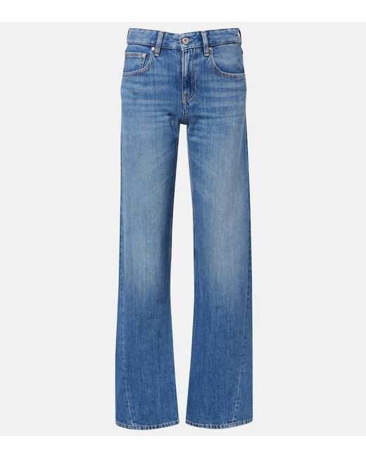 AG Jeans Blue Siena Low-Rise Straight Jeans