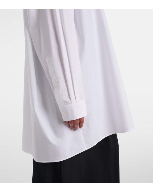 The Row White Victoria Oversized Cotton Poplin Shirt
