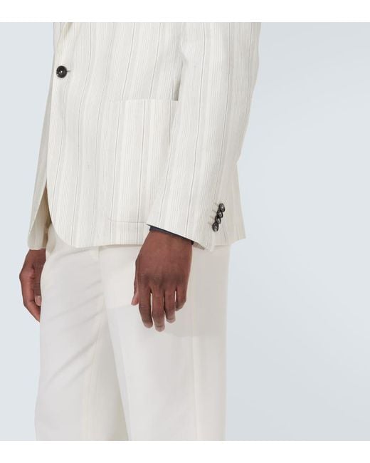 Zegna Jacke aus einem Leinengemisch in White für Herren