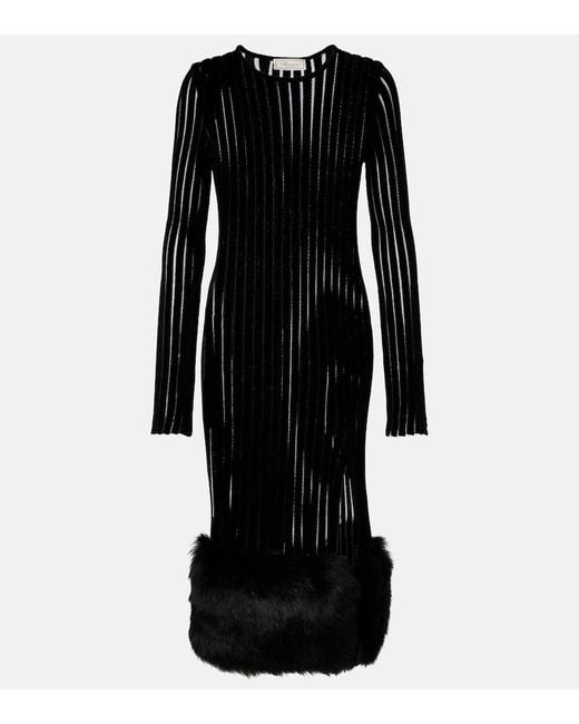 Blumarine Black Knit Midi Dress
