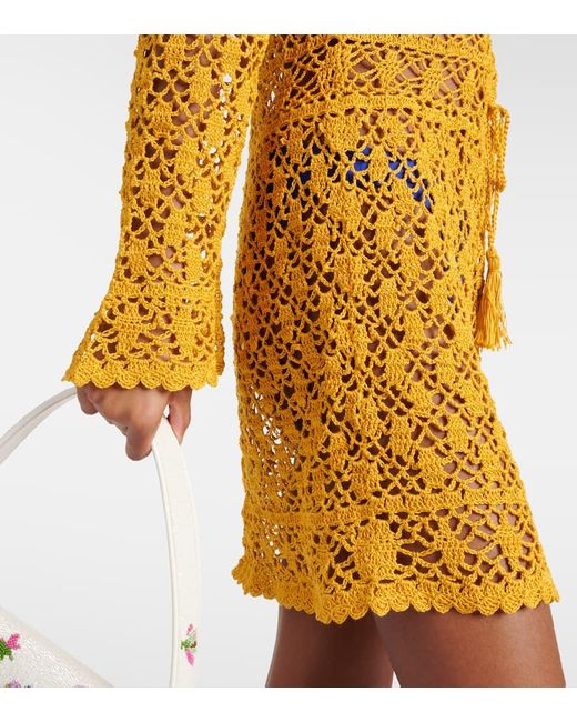Anna Kosturova Yellow Minikleid Bianca aus Haekelstrick