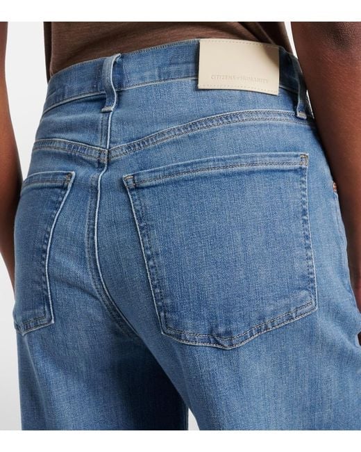 Citizens of Humanity Blue Lyra Long High-Rise Wide-Leg Jeans