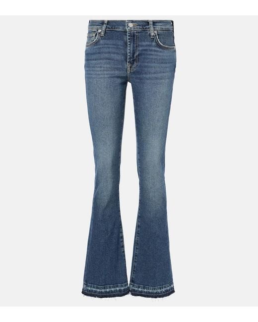 Jean Bootcut Tailorless A Taille Mi-Haute 7 For All Mankind en coloris Blue