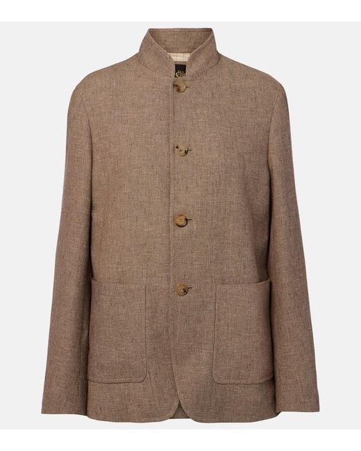 Loro Piana Brown Linen Jacket