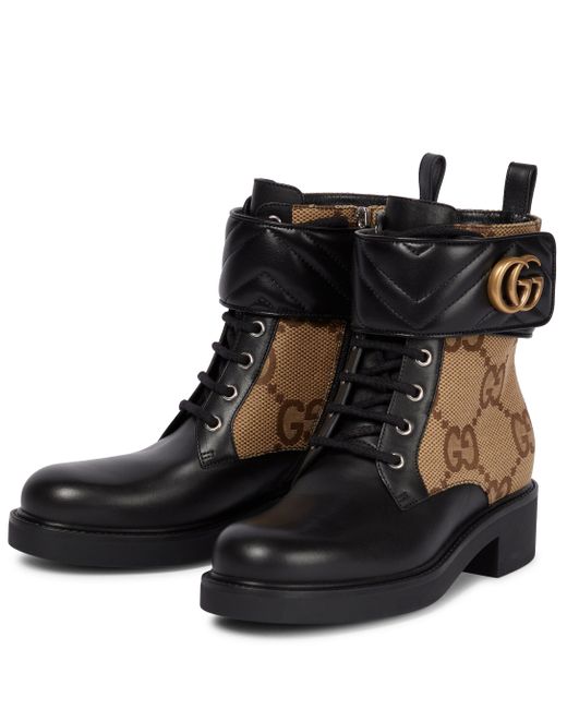 gucci leather combat boot