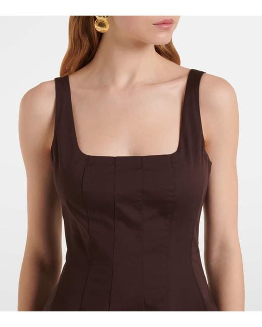 Staud Brown Wells Cotton Minidress