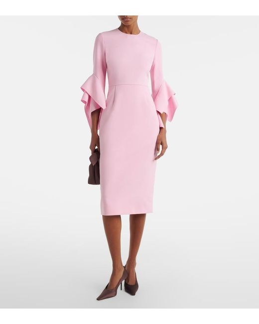 Roksanda Pink Ruffled Midi Dress