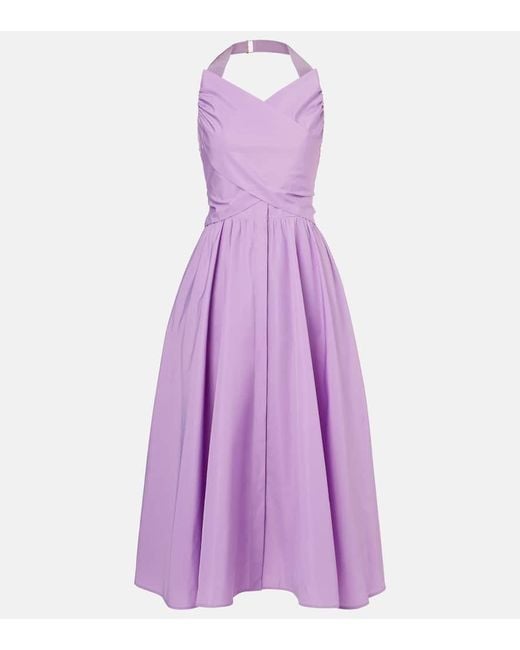 Patou Purple Midikleid Aus Faille