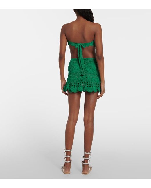 Mini-Jupe En Crochet De Coton Anna Kosturova en coloris Green