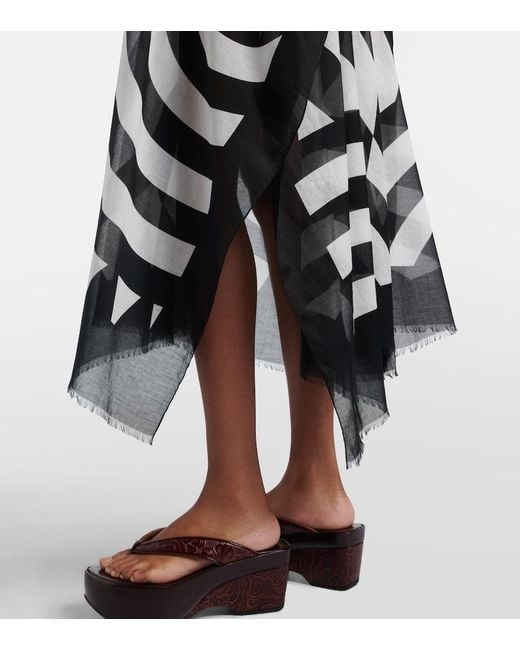 Dries Van Noten Black Printed Cotton Kaftan