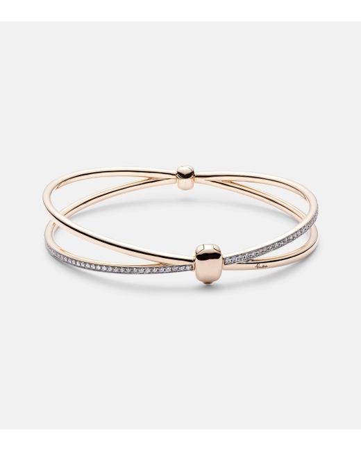 Pomellato White Together 18Kt Rose Bangle With Diamonds