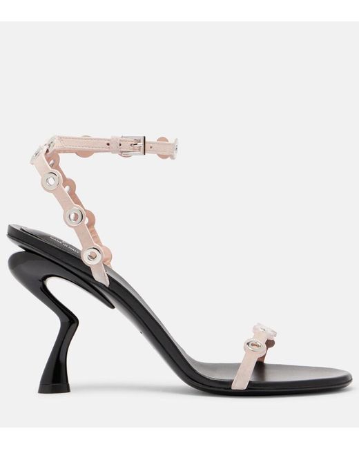 Emilio Pucci White Emilio 95 Eyelet Suede Sandals