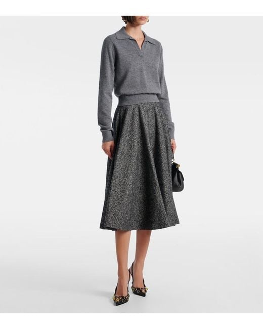 Dolce & Gabbana Gray Cashmere Polo Sweater