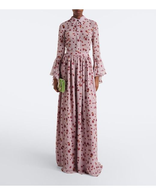 Markarian Pink Wilma Floral Chiffon Shirt