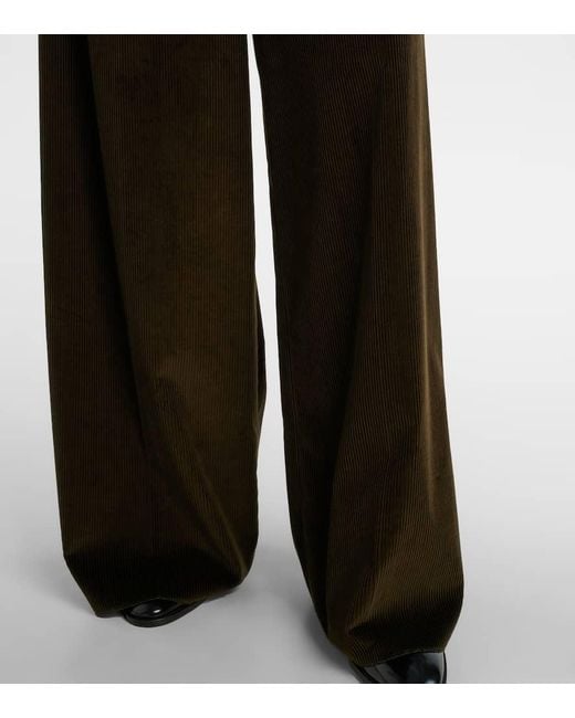 Pantalones Anchos De Pana De Algodon Max Mara de color Black