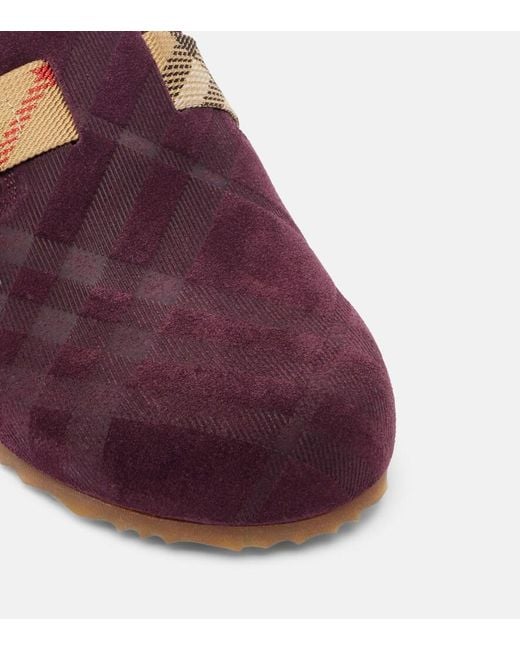 Burberry Purple Urchin Suede Clogs