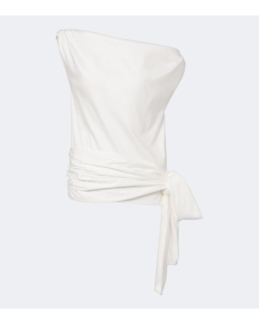 Proenza Schouler White Zafira Asymmetric Cotton Jersey Top