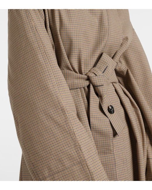 Co. Natural Checked Wool-Blend Trench At