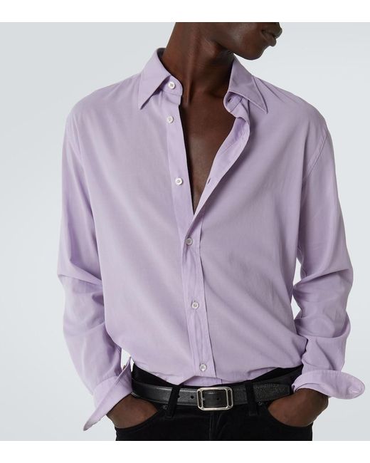 Tom Ford Purple Cotton Shirt for men
