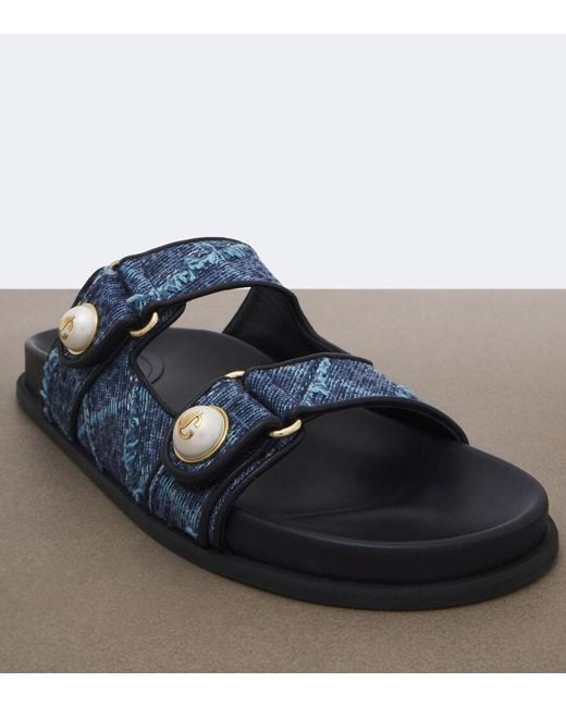 Jimmy Choo Blue Fayence Denim Sandals