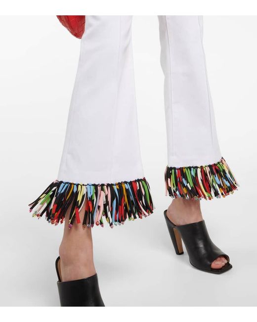 Pantalones De Tiro Alto Cropped Emilio Pucci de color White