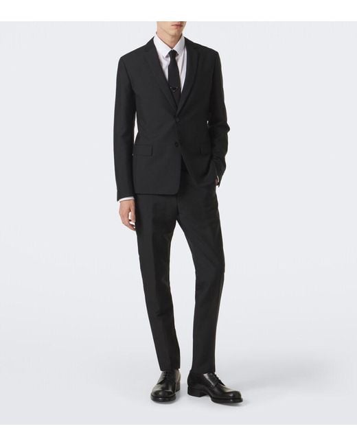 Prada Black Leather Derby Shoes for men