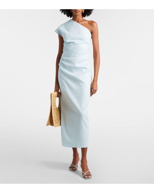 Sir White One-Shoulder Linen Top