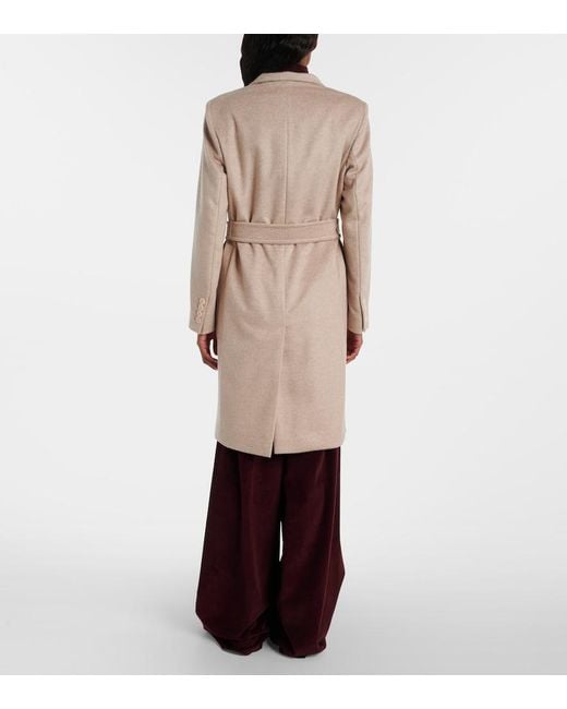 Max Mara Natural Elenia Cashmere Wrap Coat