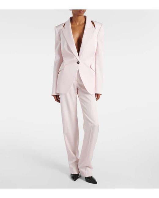 Alexander McQueen Pink High-Rise-Hose aus Twill