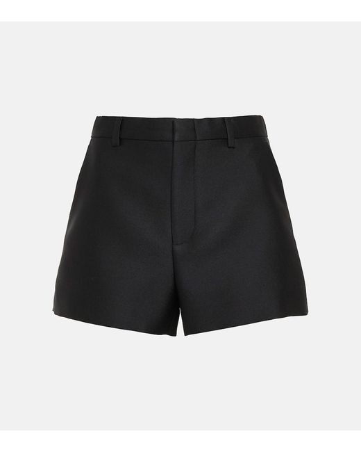 Gucci Black Wool And Silk Gabardine Shorts