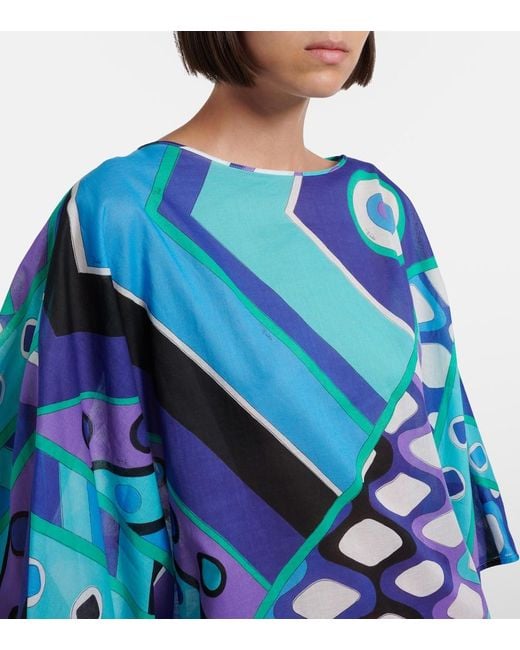 Emilio Pucci Blue Vivara Cotton Kaftan