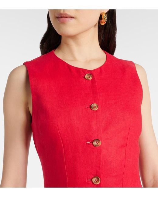 Chaleco Matilda De Lino Posse de color Red